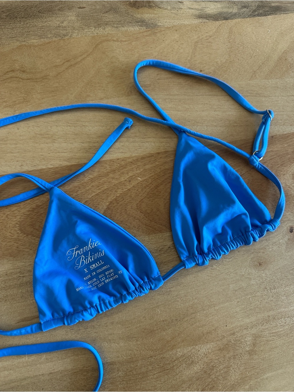 Frankie's Bikinis Bright Blue Triangle Bikini Top
